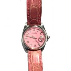 Rolex Pink Leather Watch