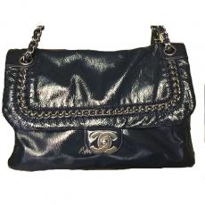 Chanel Navy Patent Leather Handbag