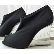 Emporio Armani Black Fabric Sandals